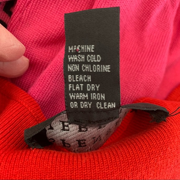 SPENSER JEREMY red thin knit sweater size L with front buckle square neck detail - Picture 7 of 11